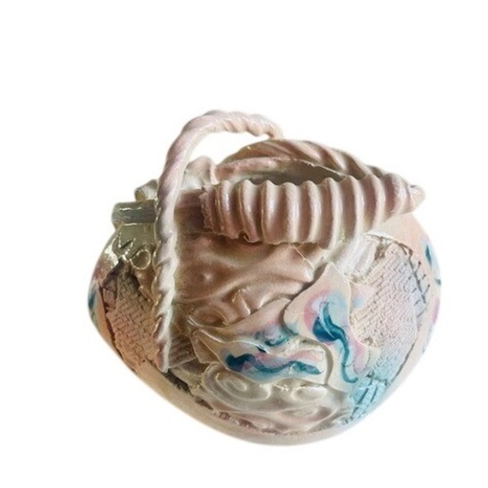 Rare Signed Gail Markiewicz Handcrafted Art Pottery Vase Ceramic Purse Textured
